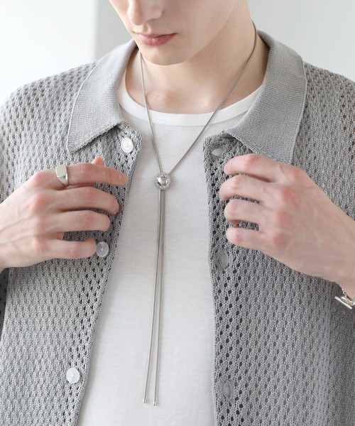 JOEN（ジョエン）の「メタルループタイ ネックレス（ネックレス・メンズ・シルバー系1/シルバー系3/シルバー系2・FREE）」の3枚目の写真