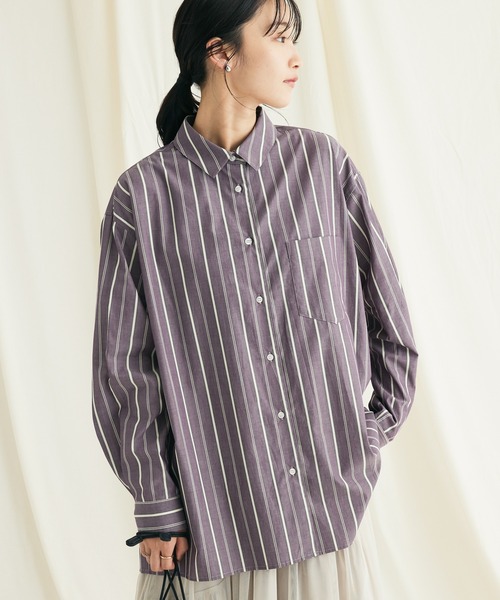 CRAFT STANDARD BOUTIQUE(クラフトスタンダードブティック)の「レギュラーカラーシャツ(シャツ/ブラウス・レディース・グレー系その他2/ホワイト系その他6/ネイビー系2/ブラック系その他/パープル・M/L)」の1枚目の写真