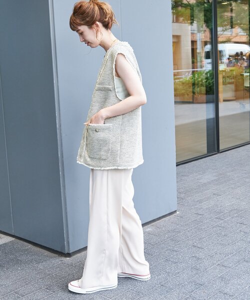 Simplicite（サンプリシテ）の「前開きツイードベスト（ベスト・レディース・ベージュ/ネイビー・FREE）」の20枚目の写真