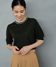 ROPE' | ハイゲージウォッシャブル5分袖ニット/アンサンブル可能(ニット/セーター)