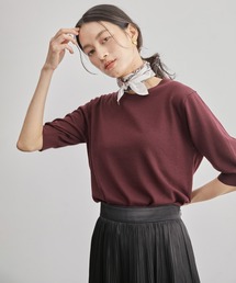 ROPE' | ハイゲージウォッシャブル5分袖ニット/アンサンブル可能(ニット/セーター)