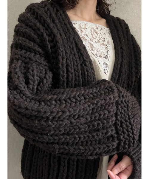 CASA FLINE（カーサフライン）の「ローゲージハンドニットカーディガン（その他アウター・レディース・ホワイト/ブラウン/グレー・FREE）」の21枚目の写真