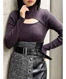 MURUA | ハーフジップカットニット(ニット/セーター)