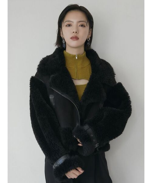 MURUA（ムルーア）の「ハーフジップカットニット（ニット/セーター・レディース・ダークグレー/マスタード/ベージュ/ブルー・FREE）」の12枚目の写真