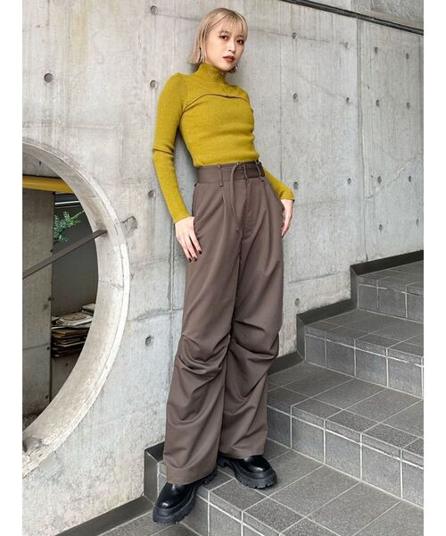 MURUA（ムルーア）の「ハーフジップカットニット（ニット/セーター・レディース・ダークグレー/マスタード/ベージュ/ブルー・FREE）」の20枚目の写真