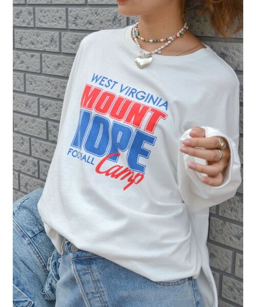 Ungrid(アングリッド)の「ウォッシュロゴロングスリーブTee(Tシャツ/カットソー・レディース・チャコールグレー/オフホワイト/グリーン・FREE)」の12枚目の写真