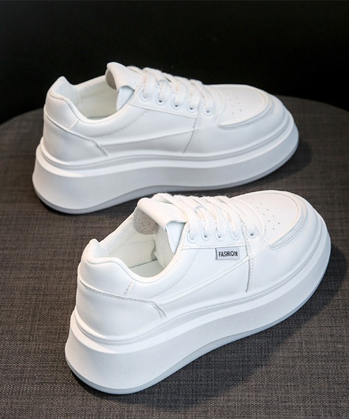 Futier land（フューティアランド）の「フェイクレザー厚底スニーカー（スニーカー・レディース・ホワイト・35/36/37/38/39/40）」の7枚目の写真