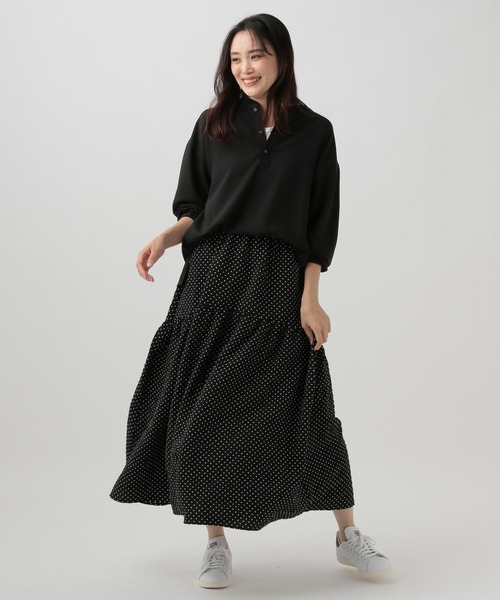 Elura(エルーラ)の「サラサラ2WAYブラウス(シャツ/ブラウス・レディース・ホワイト/グリーン系その他4/ブラック・LARGE/MEDIUM)」の7枚目の写真