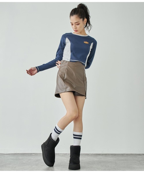 ANAP（アナップ）の「サイド配色ロングスリーブトップス（Tシャツ/カットソー・レディース・オフホワイト/ネイビー・FREE）」の16枚目の写真