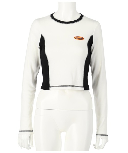 ANAP（アナップ）の「サイド配色ロングスリーブトップス（Tシャツ/カットソー・レディース・オフホワイト/ネイビー・FREE）」の17枚目の写真