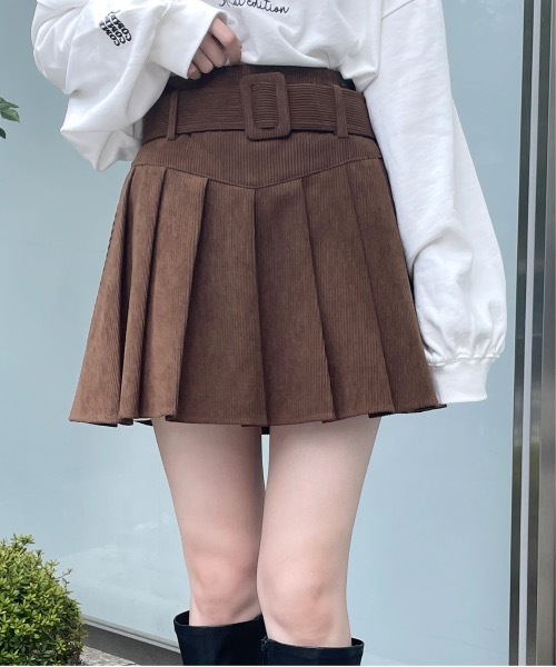 one way（ワンウェイ）の「コーデュロイプリーツスカート（スカート・レディース・ホワイト/ブラック/ブラウン/グレー・FREE）」の18枚目の写真