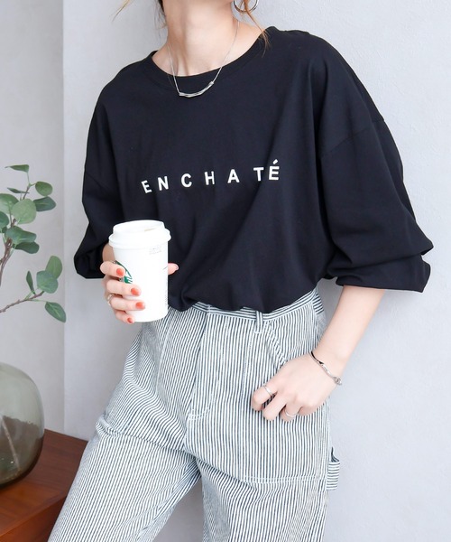 Social GIRL(ソーシャルガール)の「オーバーサイズロゴロングTシャツ(Tシャツ/カットソー・レディース・ブラック/チャコール/モカ/オフホワイト/ホワイト系その他・M)」の4枚目の写真