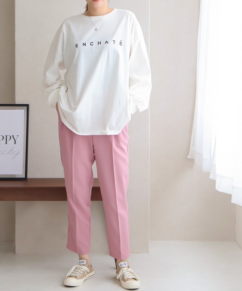 Social GIRL(ソーシャルガール)の「オーバーサイズロゴロングTシャツ(Tシャツ/カットソー・レディース・ブラック/チャコール/モカ/オフホワイト/ホワイト系その他・M)」の6枚目の写真