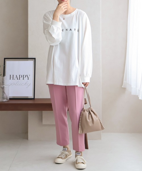 Social GIRL(ソーシャルガール)の「オーバーサイズロゴロングTシャツ(Tシャツ/カットソー・レディース・ブラック/チャコール/モカ/オフホワイト/ホワイト系その他・M)」の8枚目の写真