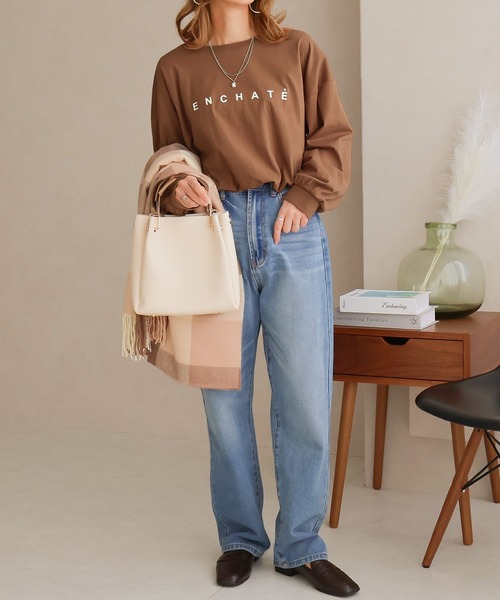 Social GIRL(ソーシャルガール)の「オーバーサイズロゴロングTシャツ(Tシャツ/カットソー・レディース・ブラック/チャコール/モカ/オフホワイト/ホワイト系その他・M)」の12枚目の写真