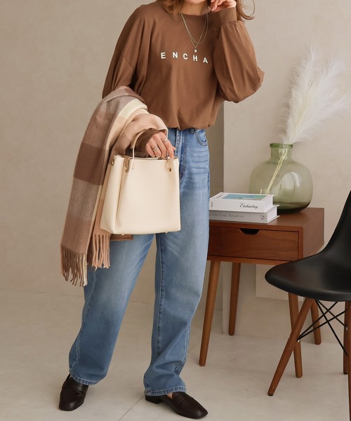 Social GIRL(ソーシャルガール)の「オーバーサイズロゴロングTシャツ(Tシャツ/カットソー・レディース・ブラック/チャコール/モカ/オフホワイト/ホワイト系その他・M)」の15枚目の写真