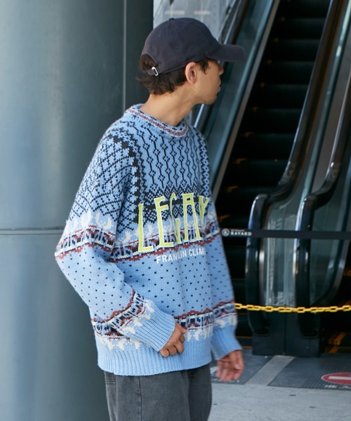 Franklin Climbing（フランクリンクライミング）の「■【Franklin Climbing】【LEGACY】CLIMBING KNIT（ニット/セーター・メンズ・ホワイト系その他/ブルー・LARGE/MEDIUM）」の12枚目の写真