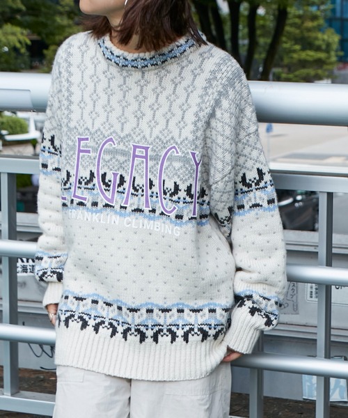 Franklin Climbing（フランクリンクライミング）の「■【Franklin Climbing】【LEGACY】CLIMBING KNIT（ニット/セーター・メンズ・ホワイト系その他/ブルー・LARGE/MEDIUM）」の3枚目の写真