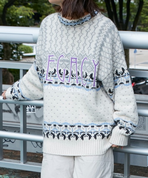 Franklin Climbing（フランクリンクライミング）の「■【Franklin Climbing】【LEGACY】CLIMBING KNIT（ニット/セーター・メンズ・ホワイト系その他/ブルー・LARGE/MEDIUM）」の5枚目の写真