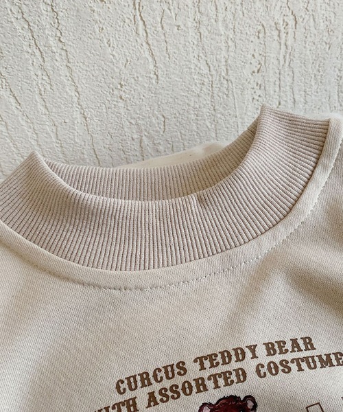 aimoha(アイモハ)の「aimoha-KIDS- 子供服 かわいいレトロ調クマプリントスウェットセットアップ(スウェット・キッズ・ライトベージュ/グレー・100/110/120/140/90/130)」の6枚目の写真