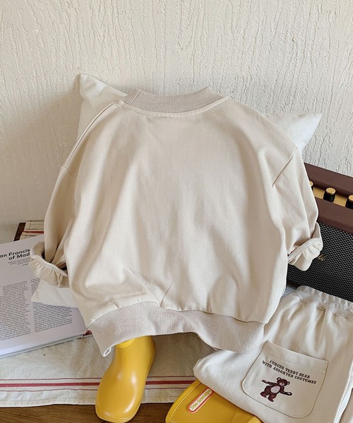 aimoha(アイモハ)の「aimoha-KIDS- 子供服 かわいいレトロ調クマプリントスウェットセットアップ(スウェット・キッズ・ライトベージュ/グレー・100/110/120/140/90/130)」の7枚目の写真