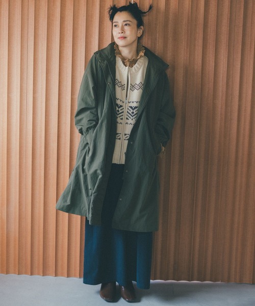 studio CLIP(スタディオクリップ)の「《days》【撥水加工/シワになりにくい/マシンウォッシャブル】スタンドコート(その他アウター・レディース・ブラック/カーキ/スモーク・FREE)」の5枚目の写真