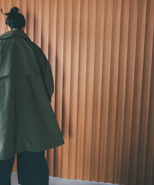 studio CLIP(スタディオクリップ)の「《days》【撥水加工/シワになりにくい/マシンウォッシャブル】スタンドコート(その他アウター・レディース・ブラック/カーキ/スモーク・FREE)」の6枚目の写真