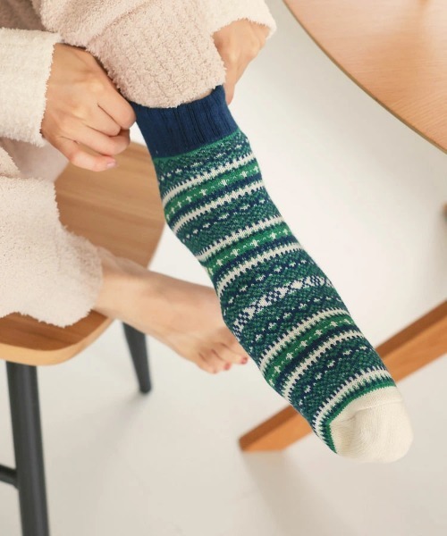 DONOBAN(ドノバン)の「ホカロンソックス(ソックス/靴下・レディース・ブルー系その他/グレー/レッド系その他/レッド/アイボリー/レッド系その他2/ブラウン系その他/グリーン系その他/ブラウン/レッド系その他3/マスタード/グリーン系その他2/レッド系その他4・F)」の6枚目の写真