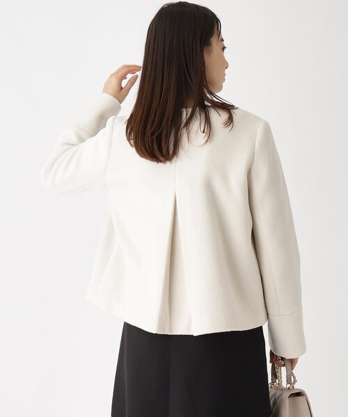 index(インデックス)の「◆≪S-LLsize≫ カシミヤ混ノーカラーショートコート(ノーカラーコート・レディース・アイボリー/ブルー系その他7/ブラック系7/グレー/ダークブラウン・42/38/36/40)」の12枚目の写真