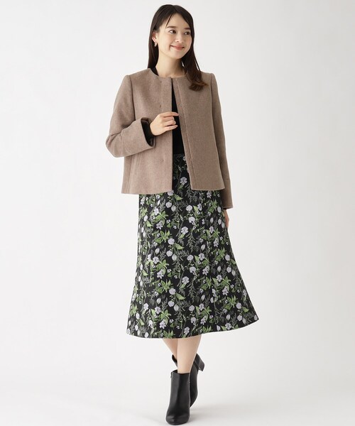 index(インデックス)の「◆≪S-LLsize≫ カシミヤ混ノーカラーショートコート(ノーカラーコート・レディース・アイボリー/ブルー系その他7/ブラック系7/グレー/ダークブラウン・42/38/36/40)」の16枚目の写真