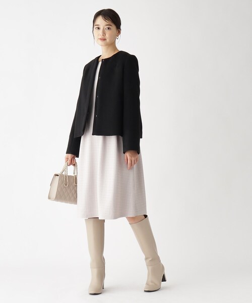 index(インデックス)の「◆≪S-LLsize≫ カシミヤ混ノーカラーショートコート(ノーカラーコート・レディース・アイボリー/ブルー系その他7/ブラック系7/グレー/ダークブラウン・42/38/36/40)」の19枚目の写真