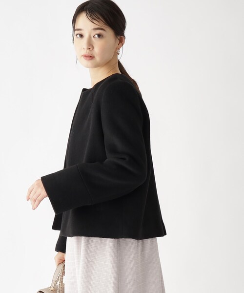 index(インデックス)の「◆≪S-LLsize≫ カシミヤ混ノーカラーショートコート(ノーカラーコート・レディース・アイボリー/ブルー系その他7/ブラック系7/グレー/ダークブラウン・42/38/36/40)」の21枚目の写真