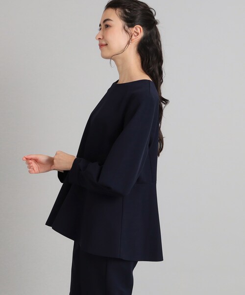 OPAQUE.CLIP（オペークドットクリップ）の「◆≪通勤・セレモニー/セットアップ対応≫ ペプラムブラウス/ダブルクロス【洗濯機洗い可】（シャツ/ブラウス・レディース・ブラック/ライトベージュ/ネイビー・36/34/42/40/38）」の15枚目の写真