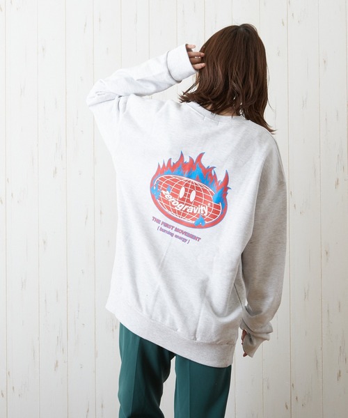 almo(アルモ)の「【CHICHI】Zarograviaty LOGO / パラマス ミネソタ アーチロゴ 配色刺繍 クルーネック スウェット(BEY)(スウェット・レディース・オートミール/グリーン・FREE)」の12枚目の写真