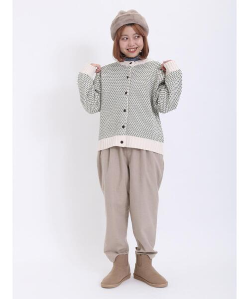 Samansa Mos2（サマンサ モスモス）の「柄アソート襟シャーリングブラウス（シャツ/ブラウス・レディース・チャコールグレー/オフホワイト/ネイビー/キナリ・F）」の19枚目の写真