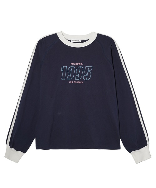 MILKFED.（ミルクフェド）の「SIDE STRIPE L/S TOP（Tシャツ/カットソー・レディース・ライトブルー/ネイビー/ホワイト・ONE SIZE）」の3枚目の写真