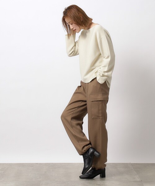 OPAQUE.CLIP（オペークドットクリップ）の「◆≪6color≫ ラメガーターボートネックニット【洗濯機洗い可】（ニット/セーター・レディース・グレー系その他/ベージュ系その他7/イエロー系その他7/ホワイト系8/グレー系4/サックスブルー系5・34/36/38/40/42）」の11枚目の写真