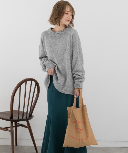 ad thie(アドティエ)の「クルーネック メランジニット(ニット/セーター・レディース・ライトブルー/アイボリー/ピンク/ブラック/ベージュ/杢グレー・FREE)」の9枚目の写真