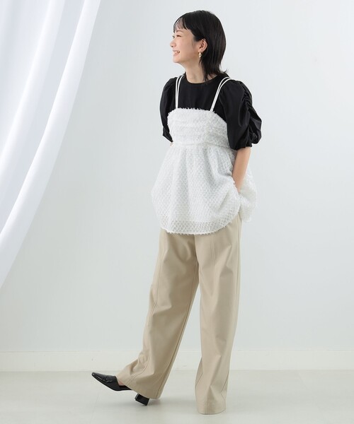 Ray BEAMS（レイビームス）の「Ray BEAMS / フリンジ フレア キャミソール（キャミソール・レディース・ブラック/ホワイト・1/0）」の12枚目の写真