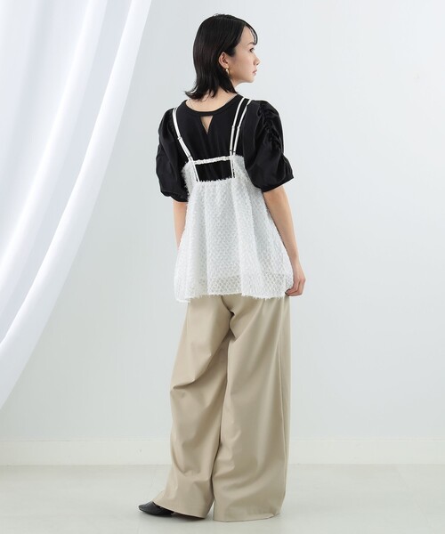 Ray BEAMS（レイビームス）の「Ray BEAMS / フリンジ フレア キャミソール（キャミソール・レディース・ブラック/ホワイト・1/0）」の13枚目の写真