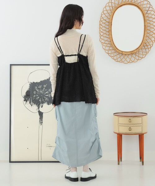 「Ray BEAMS」 キャミソールブラウス 1 ブラック レディース Ray BEAMS（レイビームス）の「Ray BEAMS / ストライプ メッシュ