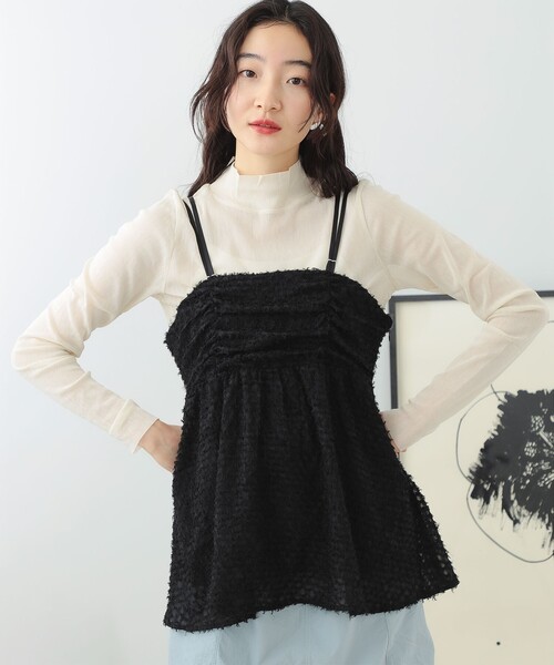 Ray BEAMS（レイビームス）の「Ray BEAMS / フリンジ フレア キャミソール（キャミソール・レディース・ブラック/ホワイト・1/0）」の22枚目の写真