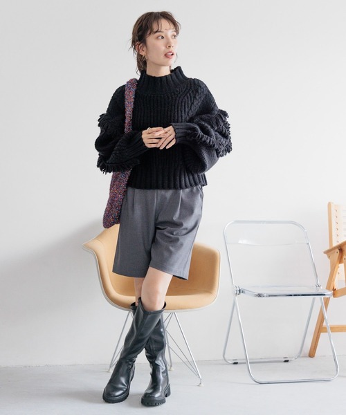 LEPSIM(レプシィム)の「センタープレスショートパンツ 989676(その他パンツ・レディース・ブラック/グレー・FREE)」の10枚目の写真