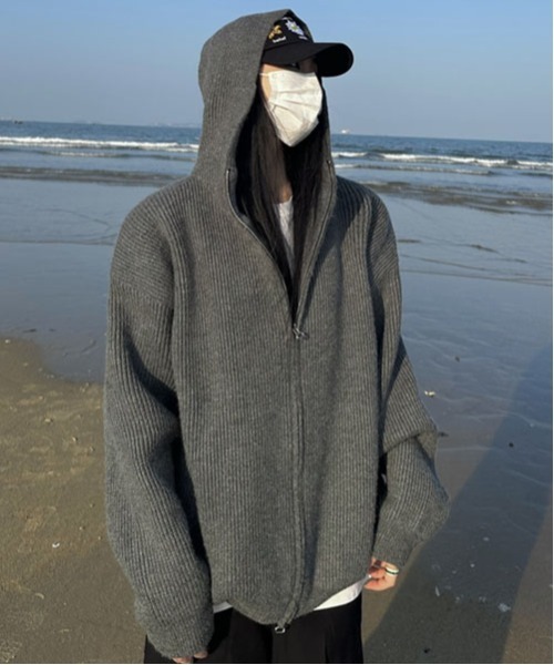 ROOPTOKYO(ループトウキョウ)の「▲Balaclava zip hoodie/バラクラバ ジップフーディ― パーカー(パーカー・メンズ・グレー・XL/L/XXL)」の18枚目の写真