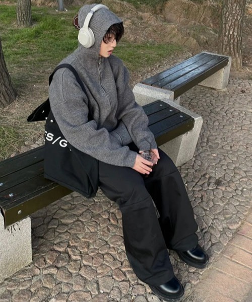 ROOPTOKYO(ループトウキョウ)の「▲Balaclava zip hoodie/バラクラバ ジップフーディ― パーカー(パーカー・メンズ・グレー・XL/L/XXL)」の9枚目の写真
