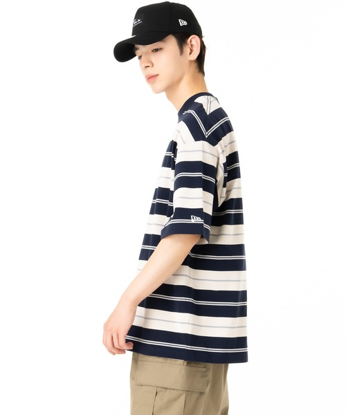[New Era] ボーダー 半袖 オーバーサイズ Tシャツ セール】ニューエラ 半袖Tシャツ オーバーサイズ ボーダー