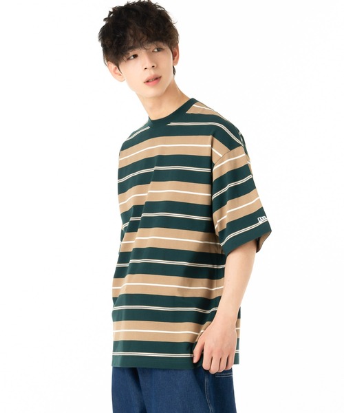 [New Era] ボーダー 半袖 オーバーサイズ Tシャツ セール】ニューエラ 半袖Tシャツ オーバーサイズ ボーダー