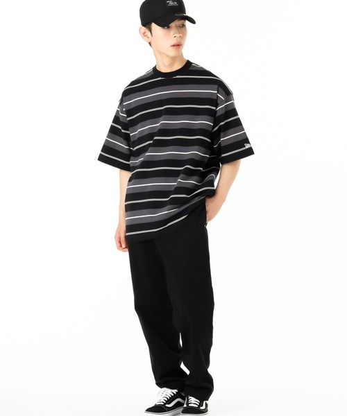 [New Era] ボーダー 半袖 オーバーサイズ Tシャツ セール】ニューエラ 半袖Tシャツ オーバーサイズ ボーダー