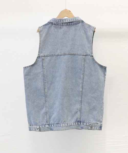 Miniministore（ミニミニストア）の「デニムベスト レディース デニムチョッキ（ベスト・レディース・サックスブルー/ブラック・フリー）」の14枚目の写真