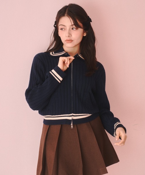 JUST A NOON（ジャストアヌーン）の「ダブルジップアップニット